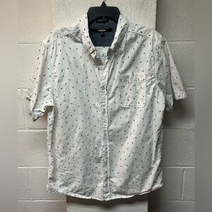 Carbon White Casual Button Down Shirt. Large